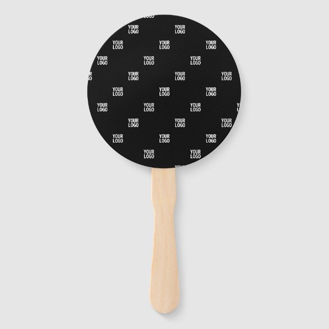 Your Logo or Any Image | Diagonal Stripes  Hand Fan (Front)