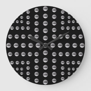 Your Logo or Any Image   Unique Modern Pattern  Large Clock