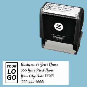 Your Logo or Art DIY Name Address Phone Script Self-inking Stamp