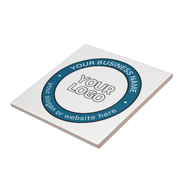 Your Logo or Design & Customisable Circular Text Ceramic Tile (Side)