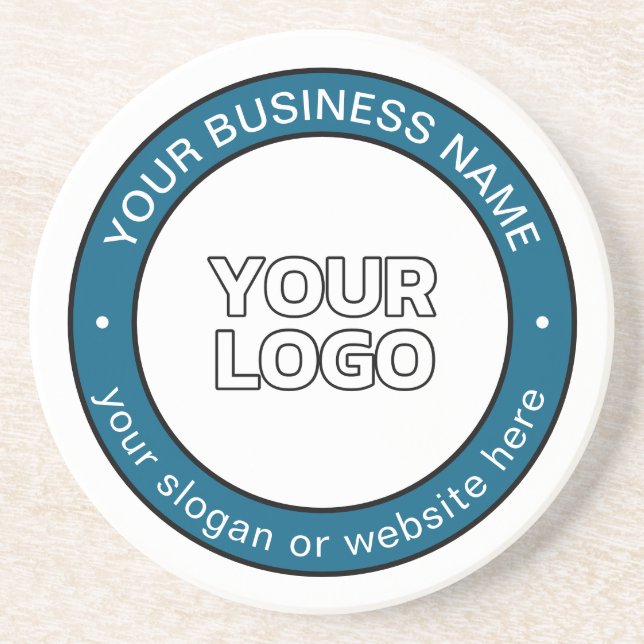 Your Logo or Design & Customisable Circular Text Coaster (Front)