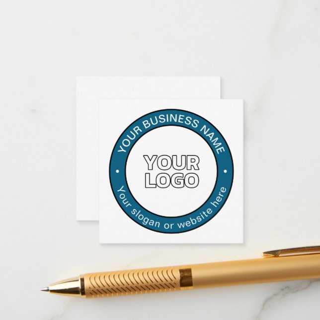 Your Logo or Design & Customisable Circular Text Enclosure Card (Front/Back In Situ)