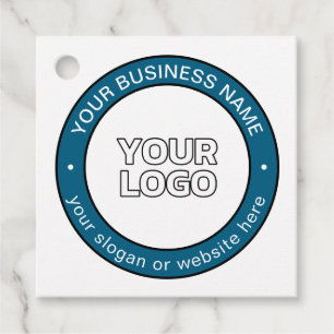 Your Logo or Design & Customisable Circular Text Favour Tags