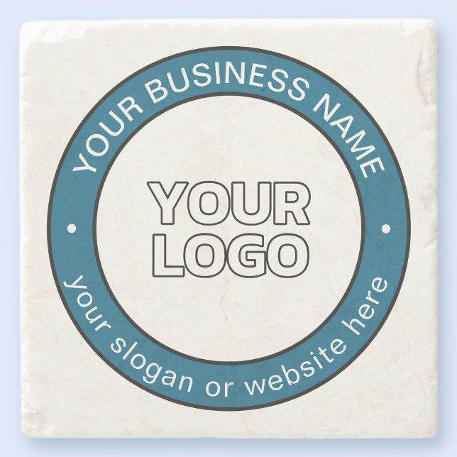 Your Logo or Design & Customisable Circular Text Stone Coaster (Creator Uploaded)