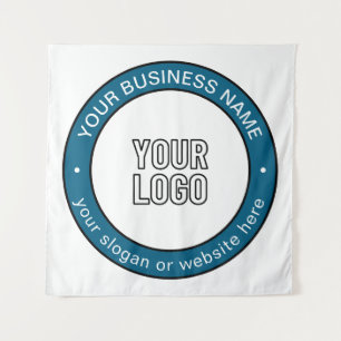 Your Logo or Design & Customisable Circular Text Tapestry