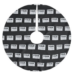 Your Logo or Design   Editable Colour Background  Brushed Polyester Tree Skirt