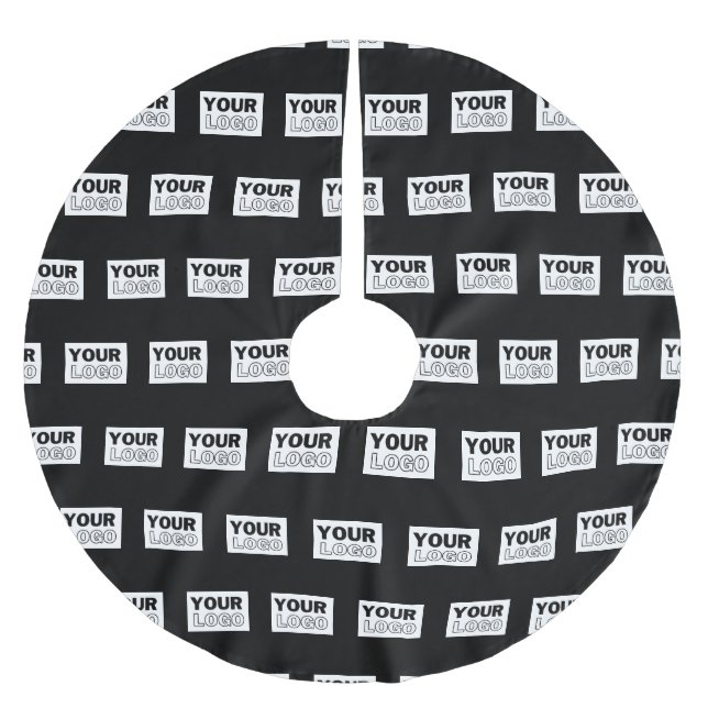 Your Logo or Design | Editable Colour Background  Brushed Polyester Tree Skirt (Front)