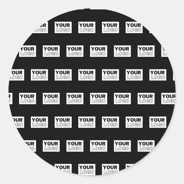 Your Logo or Design | Editable Colour Background  Classic Round Sticker (Front)