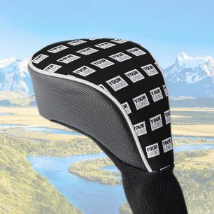 Your Logo or Design   Editable Colour Background  Golf Head Cover