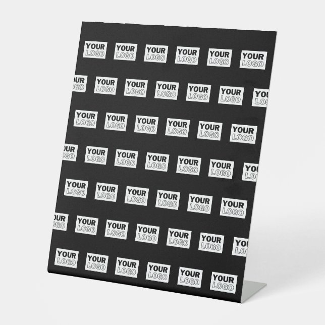 Your Logo or Design | Editable Colour Background  Pedestal Sign (Front)