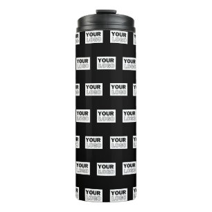 Your Logo or Design   Editable Colour Background  Thermal Tumbler