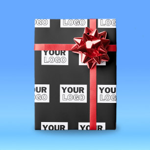 Your Logo or Design   Editable Colour Background  Wrapping Paper