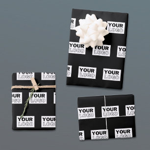Your Logo or Design   Editable Colour Background  Wrapping Paper Sheet