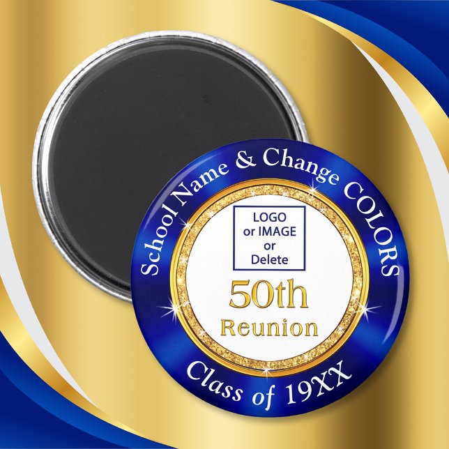 Your LOGO or IMAGE, 50th Class Reunion Gifts Magnet (Cheap 50th class reunion gifts. 50 year high school reunion gifts. 50th class reunion party favors. )