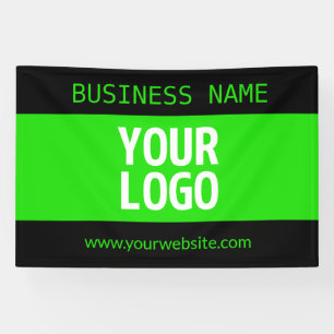 Your Logo or Image Black & Bright Green Banner