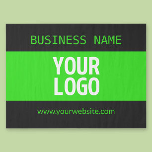 Your Logo or Image   Black & Bright Green Tissue Paper