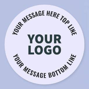 Your Logo or Image Editable Lavender & Black Text Classic Round Sticker