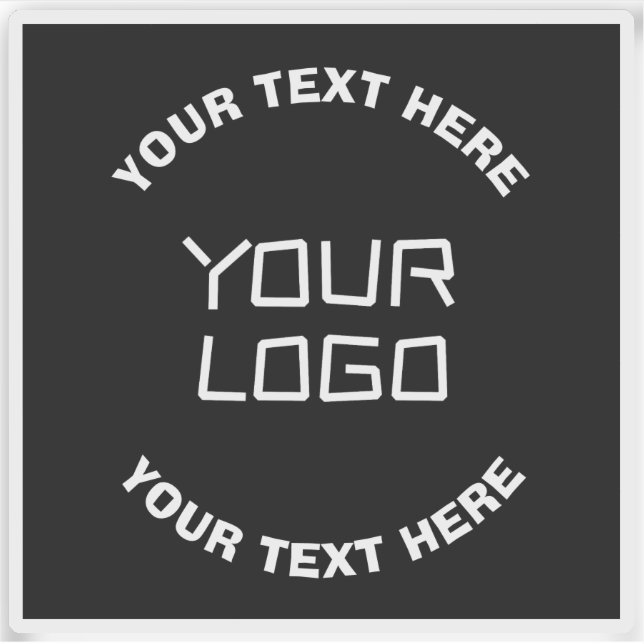 Your Logo or Image & Editable Text | Black & White (Front)
