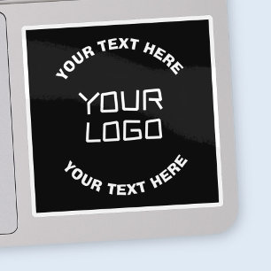 Your Logo or Image & Editable Text Black & White