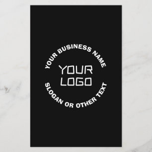 Your Logo or Image & Editable Text Black & White
