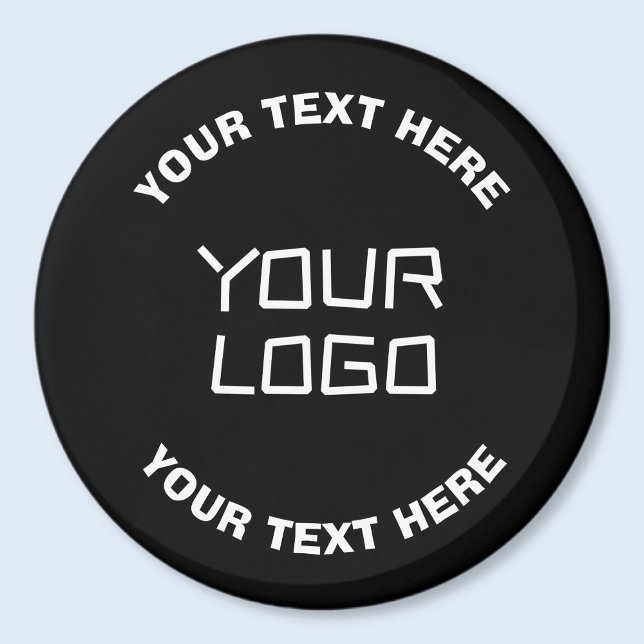 Your Logo or Image & Editable Text | Black & White Magnet (Creator Uploaded)