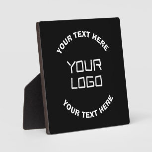 Your Logo or Image & Editable Text   Black & White Plaque