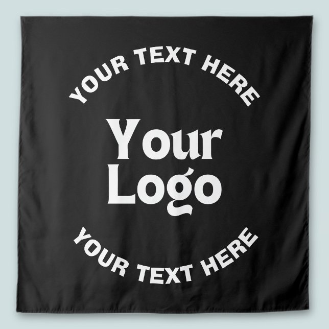 Your Logo or Image & Editable Text | Black & White Tapestry (Creator Uploaded)