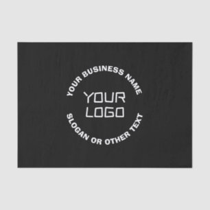 Your Logo or Image & Editable Text Black & White Tissue Paper
