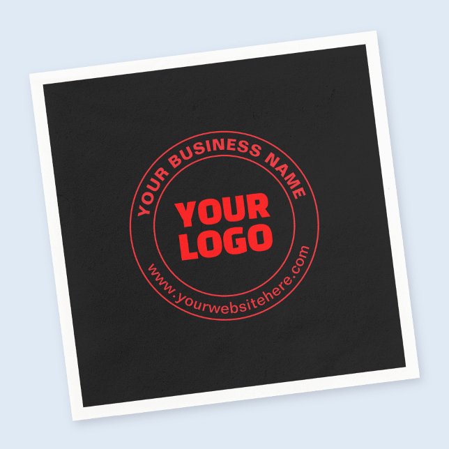 Your Logo or Image & Editable Text, Red or DIY Napkin (Creator Uploaded)