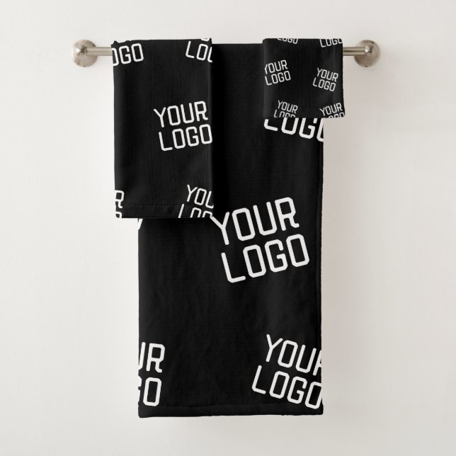 Your Logo or Image | Randomised Looking Template Bath Towel Set (Insitu)