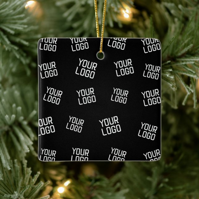 Your Logo or Image | Randomised Looking Template Ceramic Ornament (Tree)