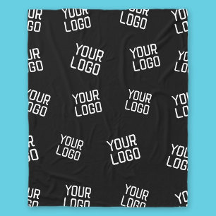 Your Logo or Image   Randomised Looking Template Fleece Blanket
