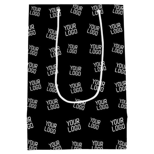 Your Logo or Image | Randomised Looking Template Medium Gift Bag (Back)