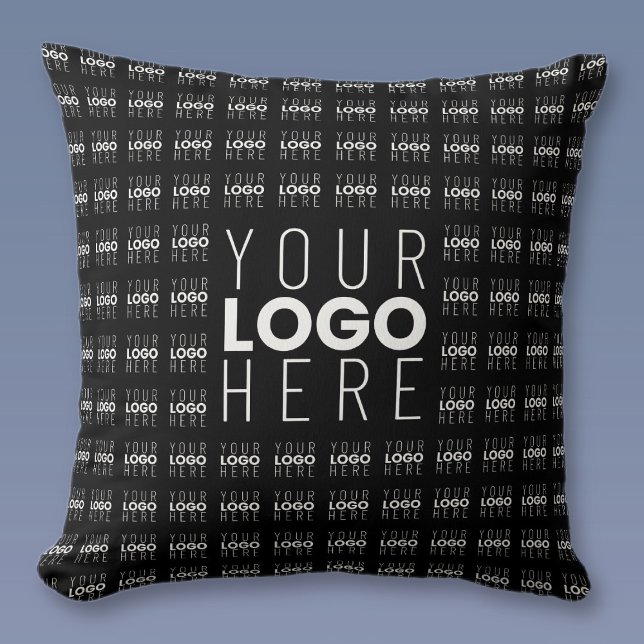 Your Logo or Image Tiled Pattern Large Centre Logo Cushion (Creator Uploaded)