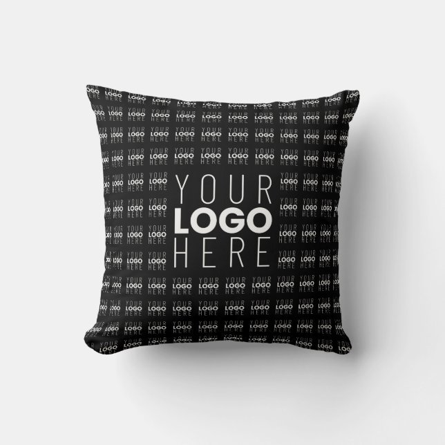 Your Logo or Image Tiled Pattern Large Centre Logo Cushion (Front)