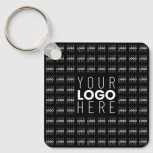 Your Logo or Image Tiled Pattern Large Centre Logo Key Ring