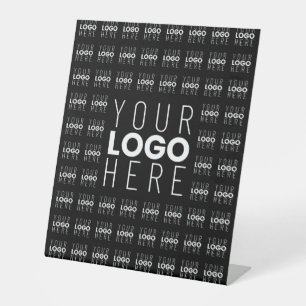 Your Logo or Image Tiled Pattern Large Centre Logo Pedestal Sign
