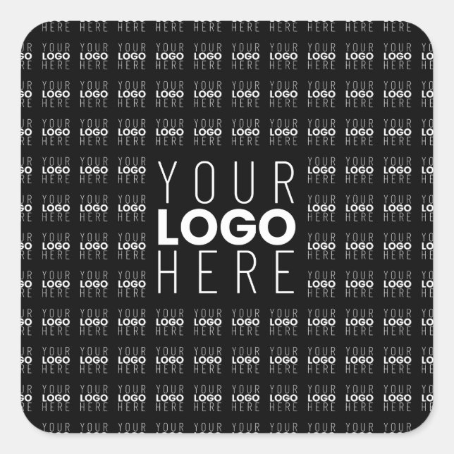 Your Logo or Image Tiled Pattern Large Centre Logo Square Sticker (Front)