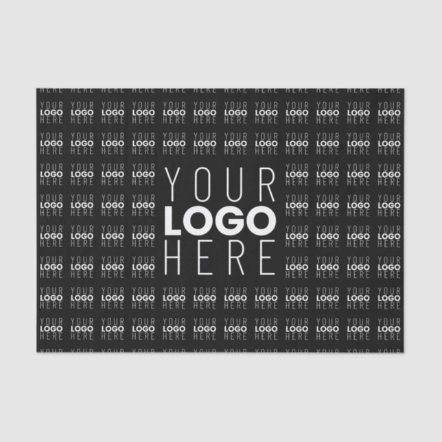Your Logo or Image Tiled Pattern Large Centre Logo Tissue Paper (Front)