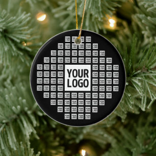 Your Logo or Image   Unique Modern Pattern Ceramic Ornament