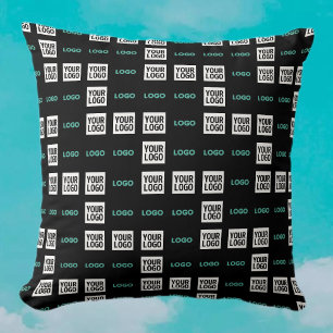 Your Logo or Image   Zig Zag Pattern w/Two Images Cushion