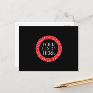 Your Logo or other Image   Black Red & White Postcard