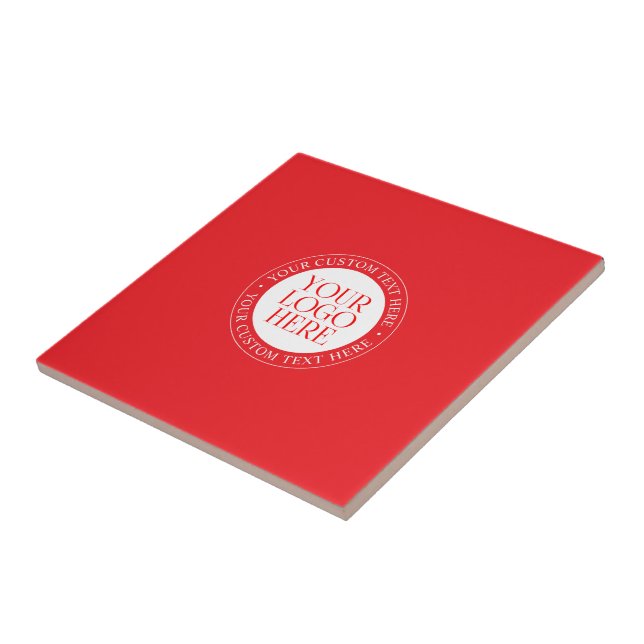 Your Logo or other Image | Christmas Red & White Ceramic Tile (Side)