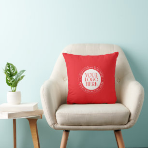 Your Logo or other Image   Christmas Red & White Cushion