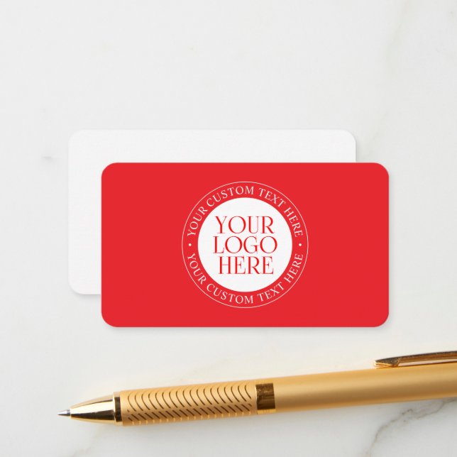 Your Logo or other Image | Christmas Red & White Enclosure Card (Front/Back In Situ)