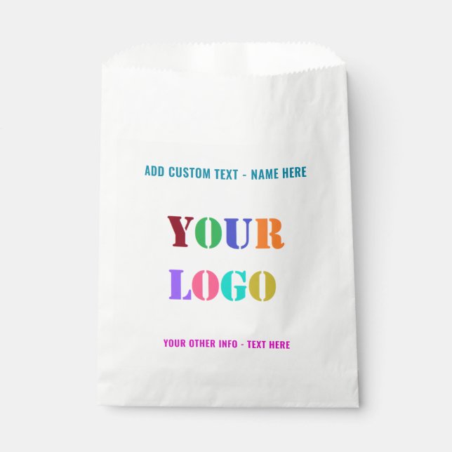 Your Logo or Photo Custom Text Favour Bags Example (Front)