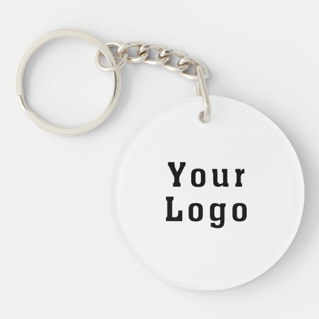 Your Logo or Photo Keychain. Add Text, too Key Ring (Front)