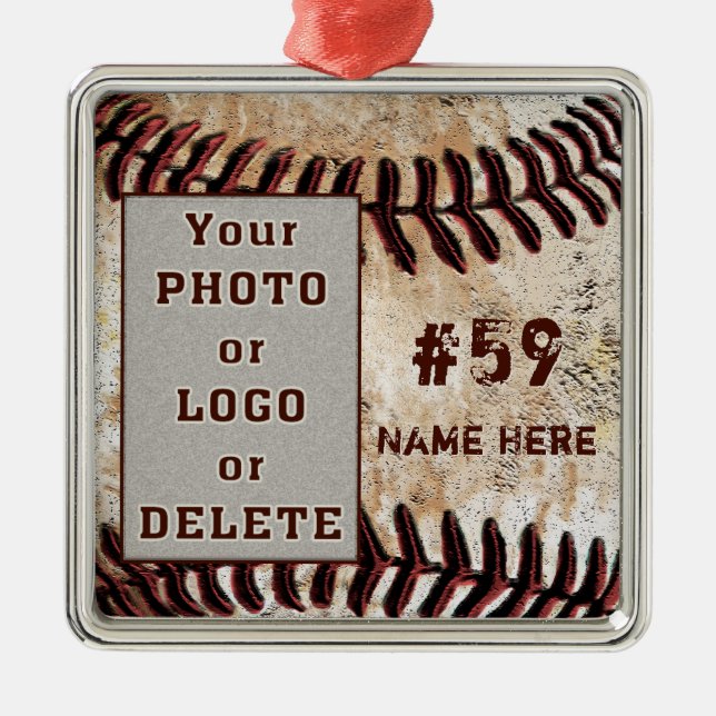 Your Logo or Photo Personalised Baseball Ornaments (Front)