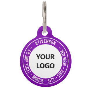 Your Logo or Photo Text Name Pet ID Tag Example