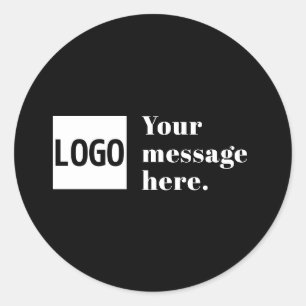 Your Logo or Uploaded Image & Editable Retro Text Classic Round Sticker